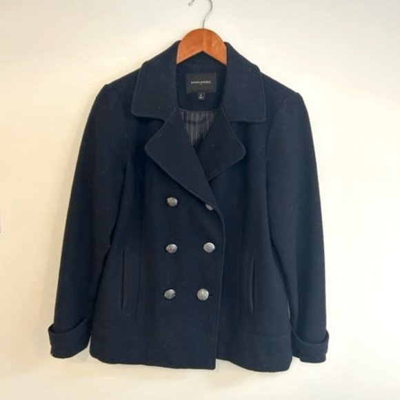 Banana Republic Jackets & Blazers - Banana Republic Navy Blue Wool Blend Double Breasted Peacoat- Size Small